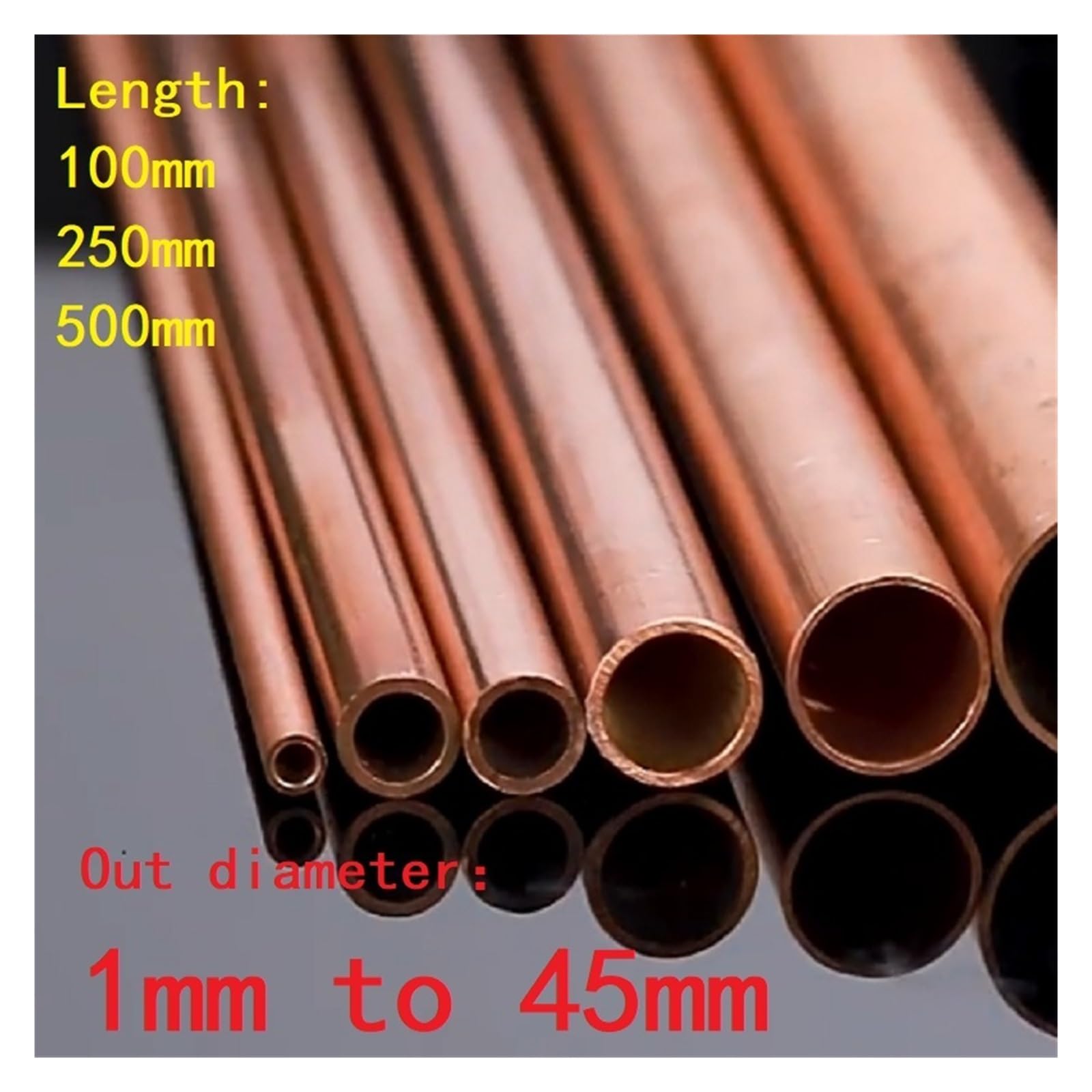 1–45 mm Außendurchmesser, 500 mm Länge, gerade hohle Kapillarrohre aus Kupfer(26x1.5mm)