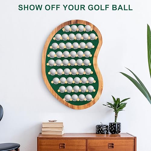 Miniatura 2 de Estuche para gabinete de exhibición de 40 pelotas de golf, regalos de golf de montaje en pared para entusiastas - Forma verde de putting única