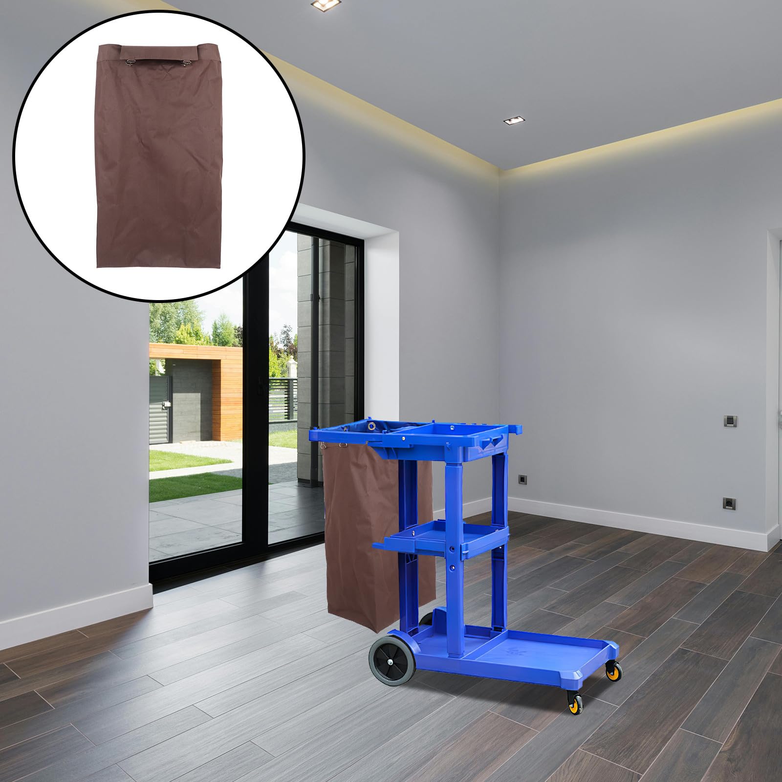 Borsa per Carrello Housekeeping Oxford Marrone, Resistente e Affidabile per Raccolta Biancheria e Panni, per Case e Hotel, Risparmio di Garantito