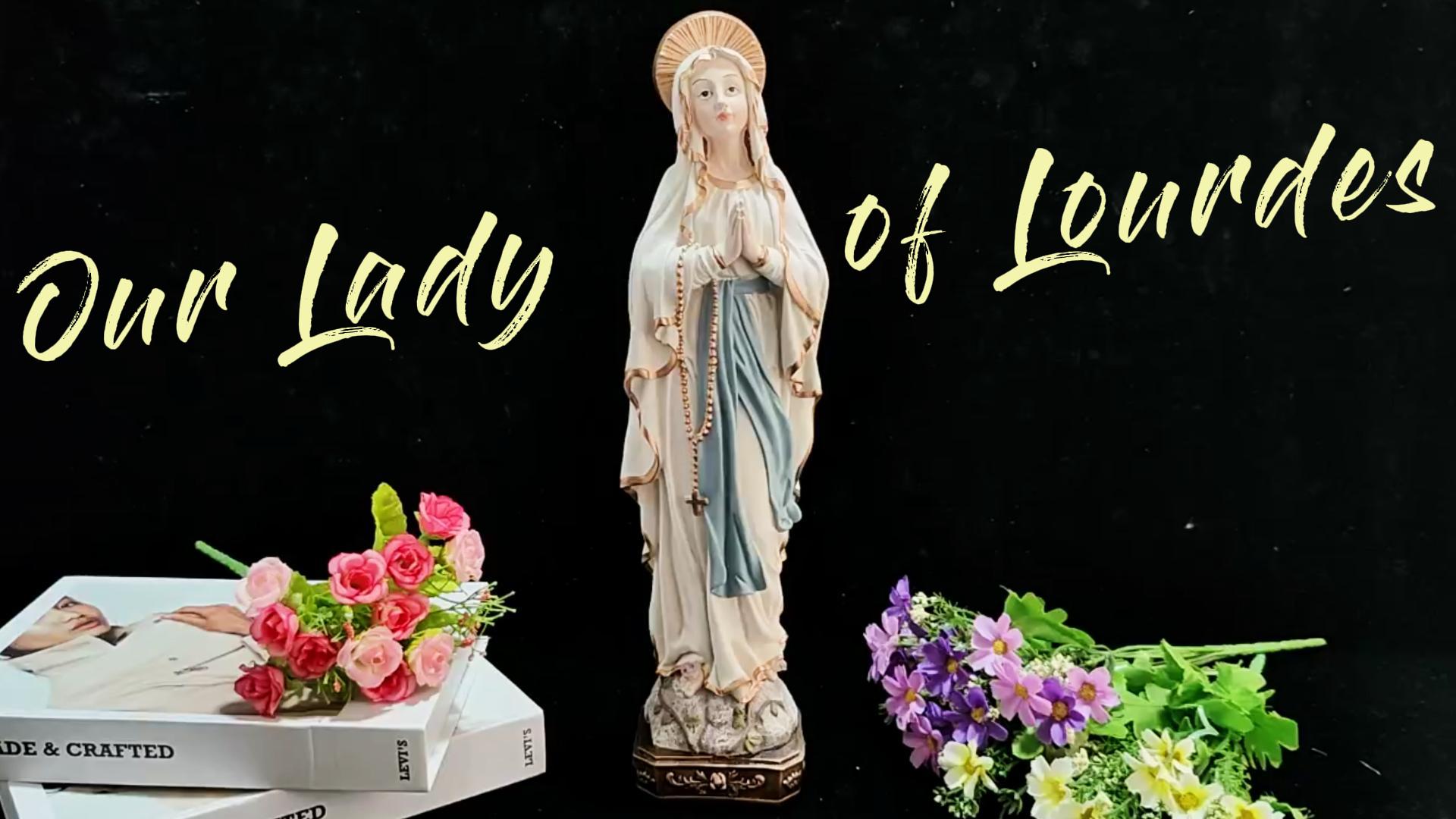 Figura de Nuestra Señora de Lourdes de 15 pulgadas miniatura 7