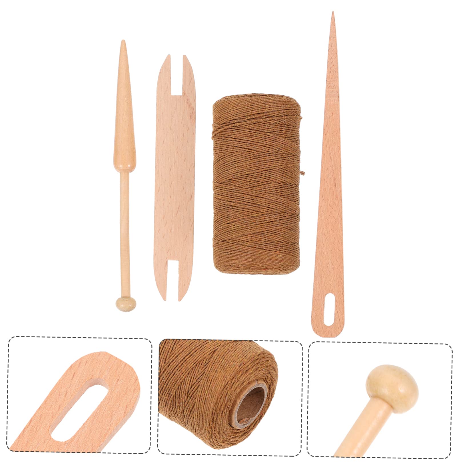 Uonlytech 3 Juegos Herramientas Madera para Manualidades Diy Agujas de Crochet y Telar para Bufandas Suéteres y