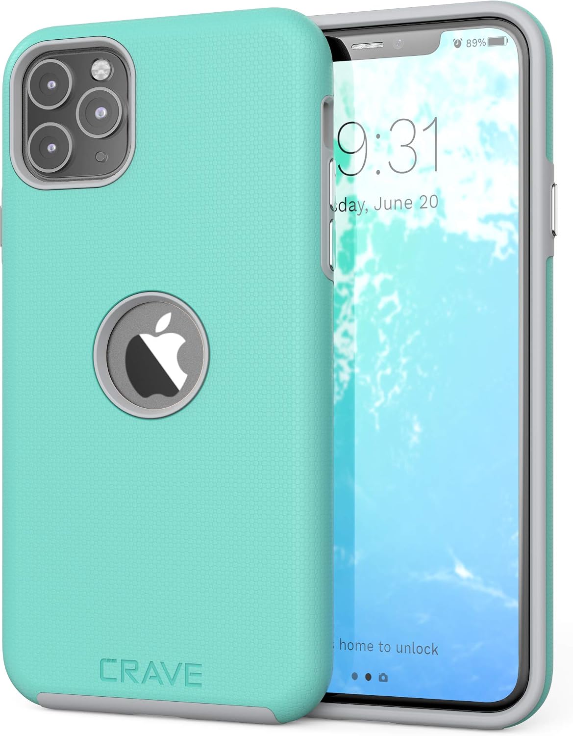 Crave iPhone 11 Pro Max Case, Dual Guard Protection Series Case for iPhone 11 Pro Max - Mint/Grey