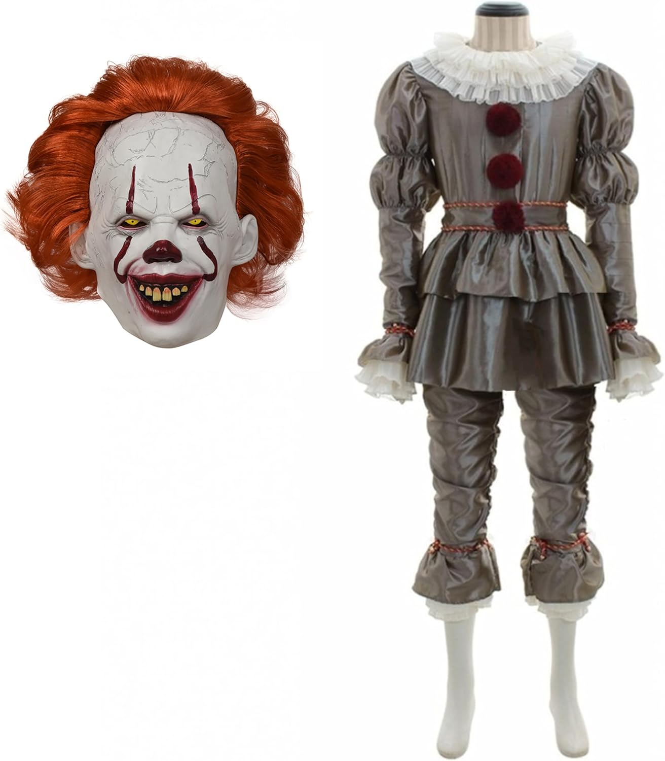 Halloween Clown Outfit Cosplay Costume Adult/Kids Suit. Kid-130-(4.1FT-4.4FT)