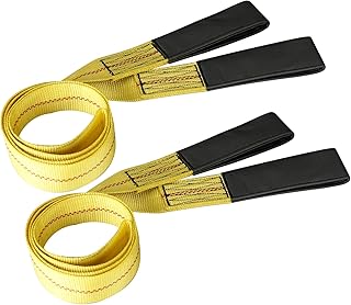 big-autoparts 2pcs 2 inch by 6 feet Lifting Strap 3000 lbs Load Capacity and 9000 lbs Breaking Strength Eye-Eye Web Sling