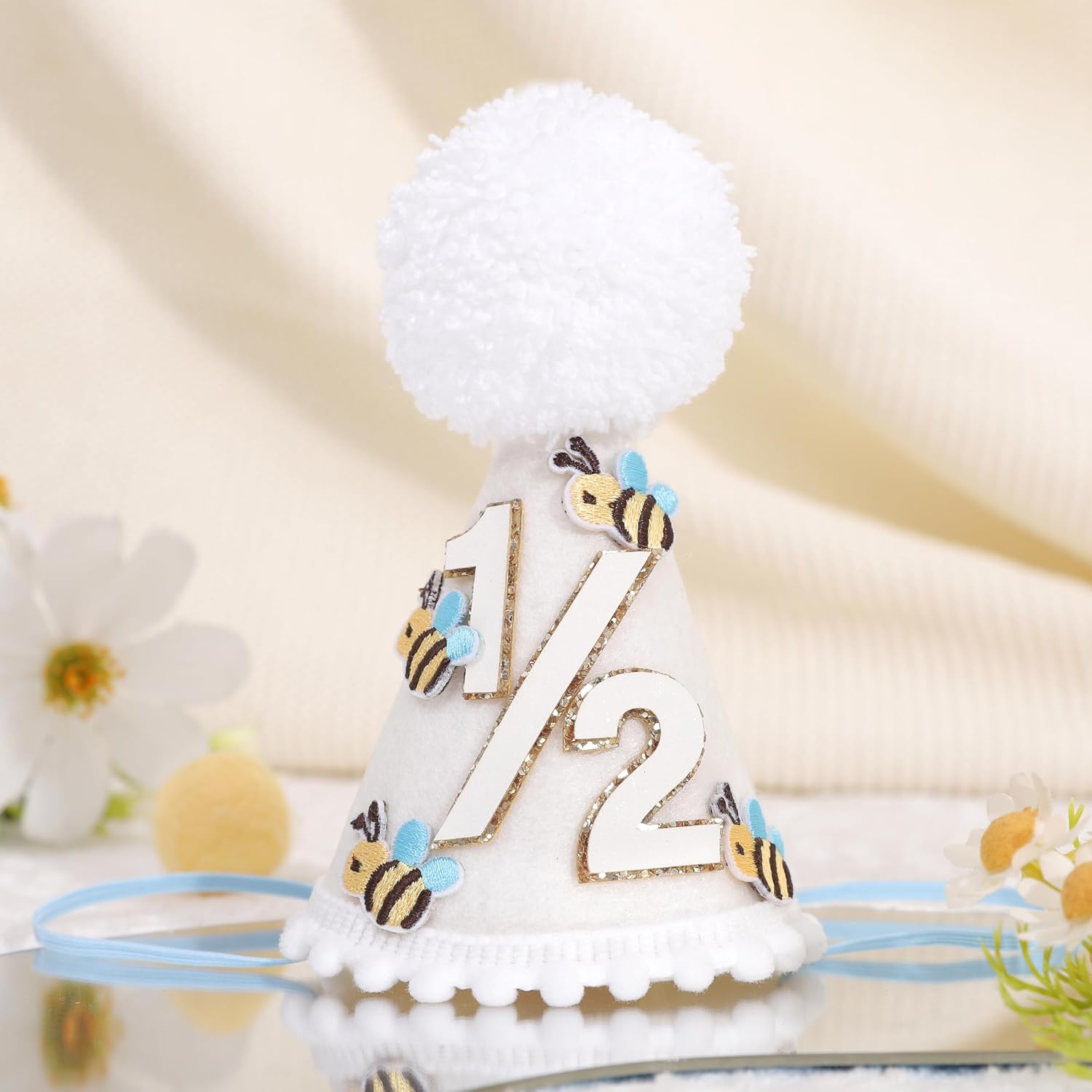 Half Birthday Hat - Cute 1/2 Crown, Little 6 Months Outfit, Half Way To One Birthday Decorations