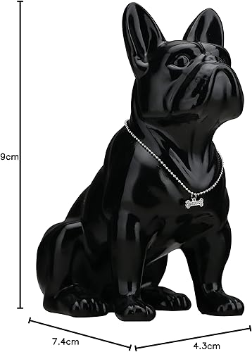 Miniatura 10 de Estatua de bulldog francés sentado de cerámica para perro, escultura decorativa para jardín o decoración del hogar, sala de estar, cocina,