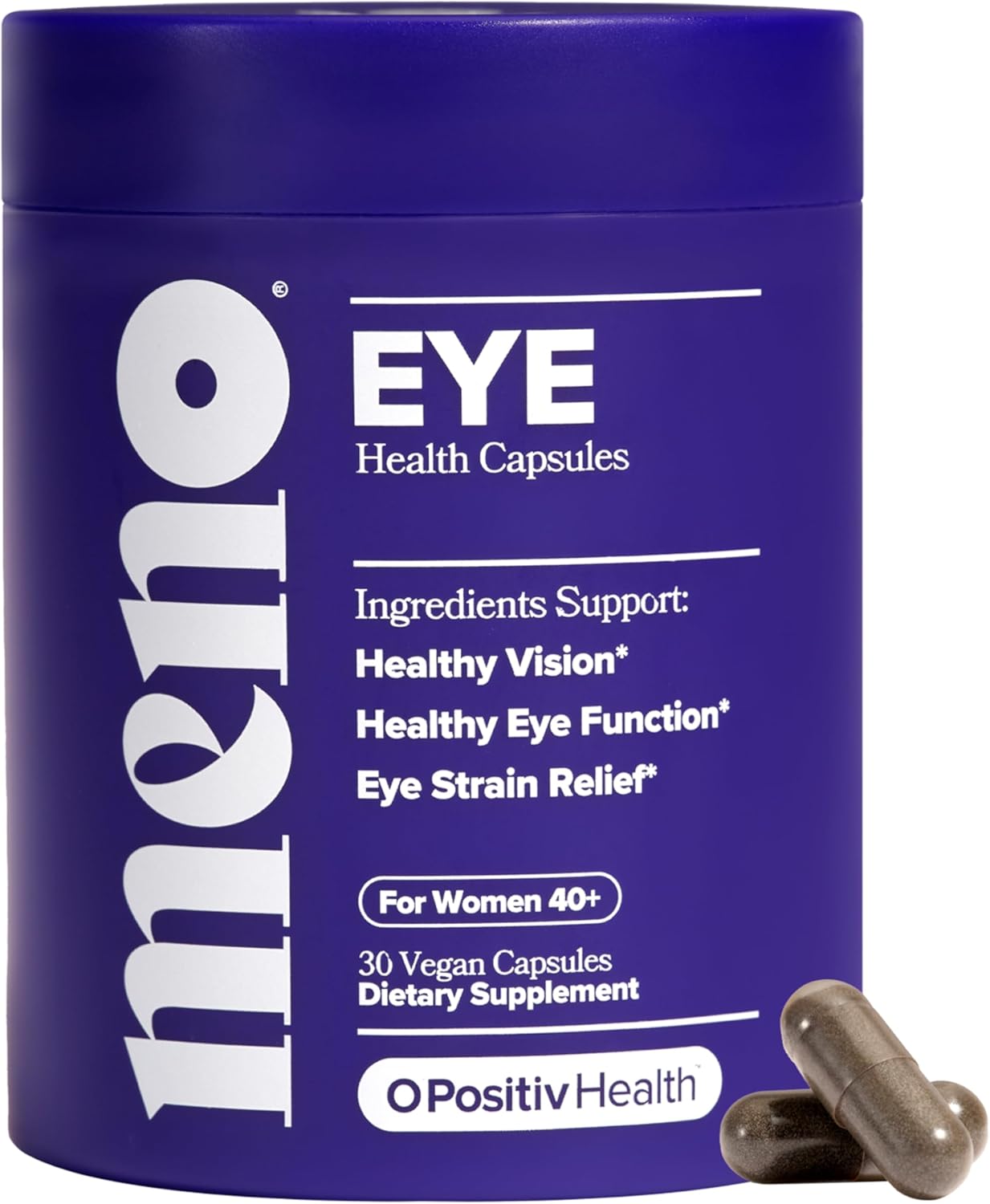 O Positiv MENO Eye Health Capsules – Daily Support for Eye Strain, Occasional Dryness & Healthy Tear Production – with Lutein, Zeaxanthin, Bilberry Extract, Vitamin A & Lycopene – 30 Servings