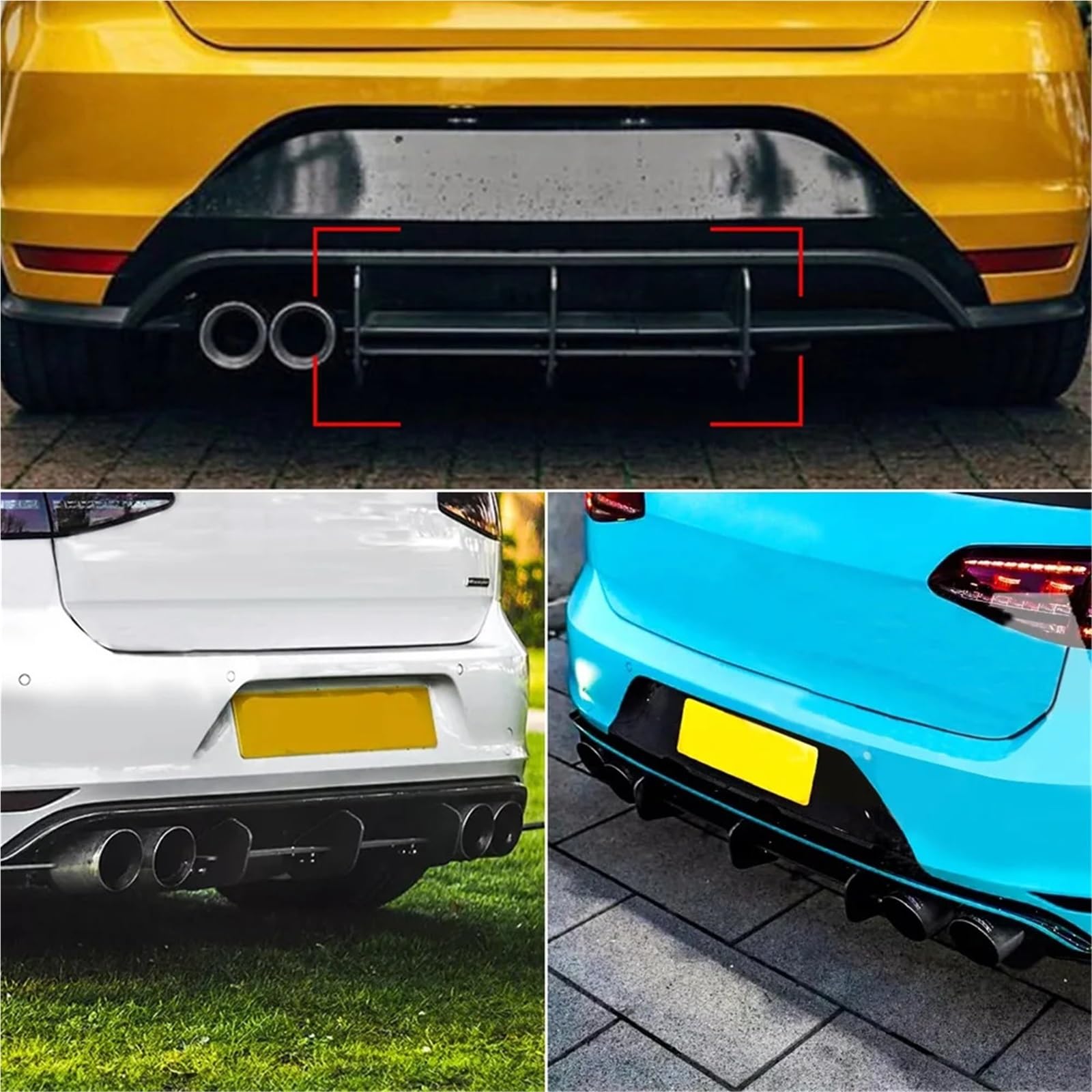Per MK7 R Per Golf 7 2013-2016 Diffusore Tronco Spoiler Paraurti Posteriore Labbro Scoop Posteriore Gloss Nero labbro d'impatto spoiler protezione
