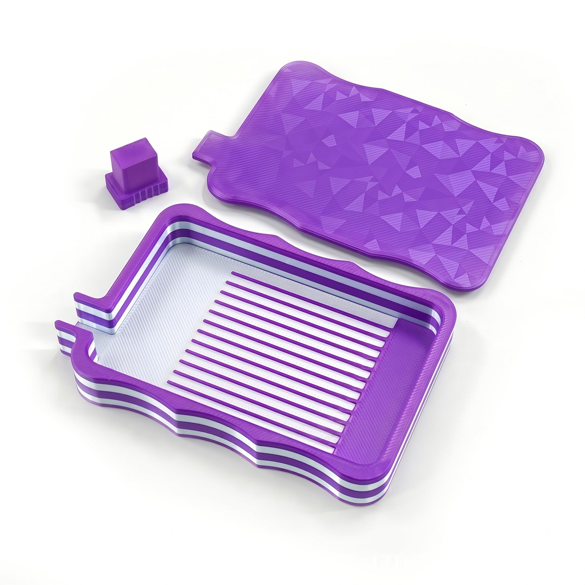 Xdyyjrasa Diamond Art Tray - Layered Rhinestone Sorting Tray, Sandwich Design Bead Sorting with Non-Slip Texture, Stackable(Purple)
