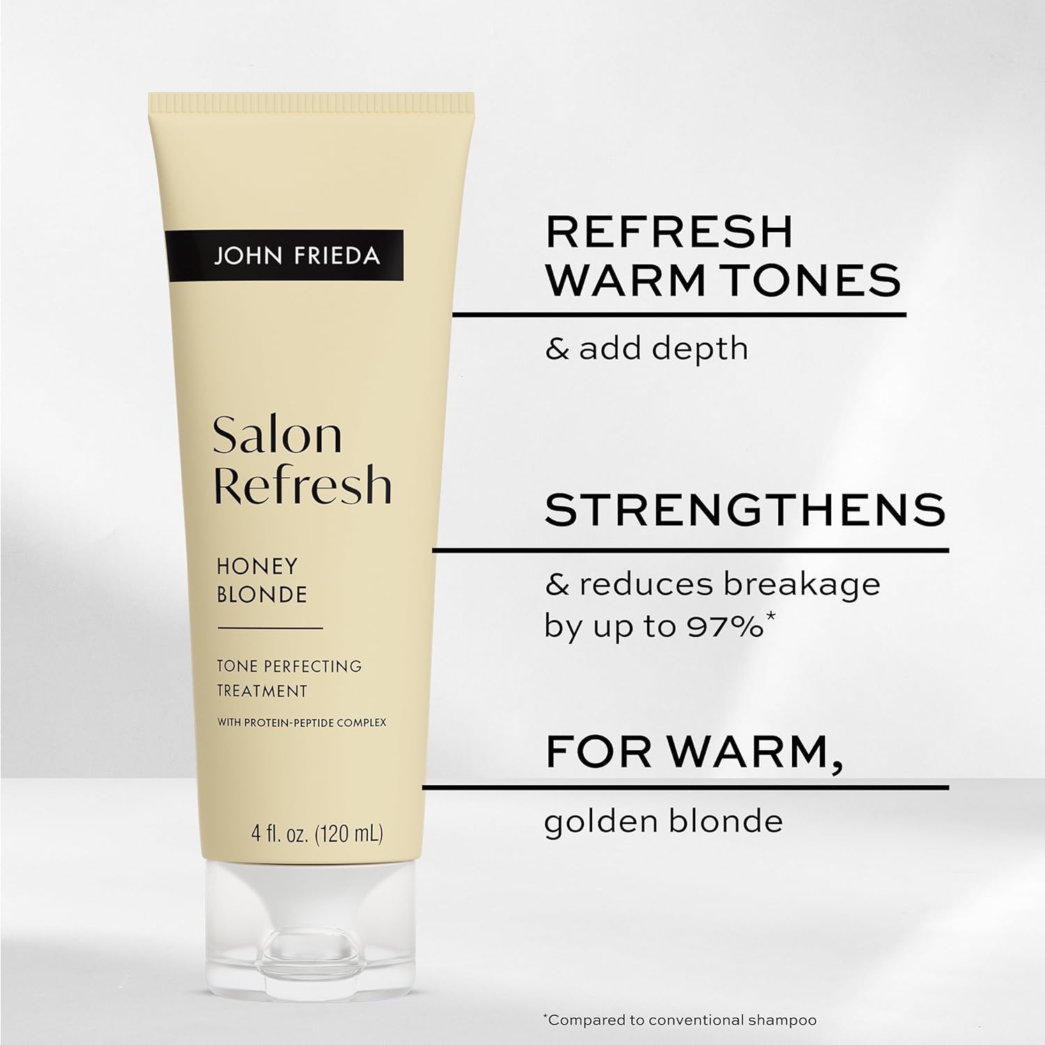 John Frieda Salon Blonde Honey Tone Perfecting Treatment with Protein-Peptide Complex, Hair Toner, Toner for Blonde Hair 4 fl oz - Image 2