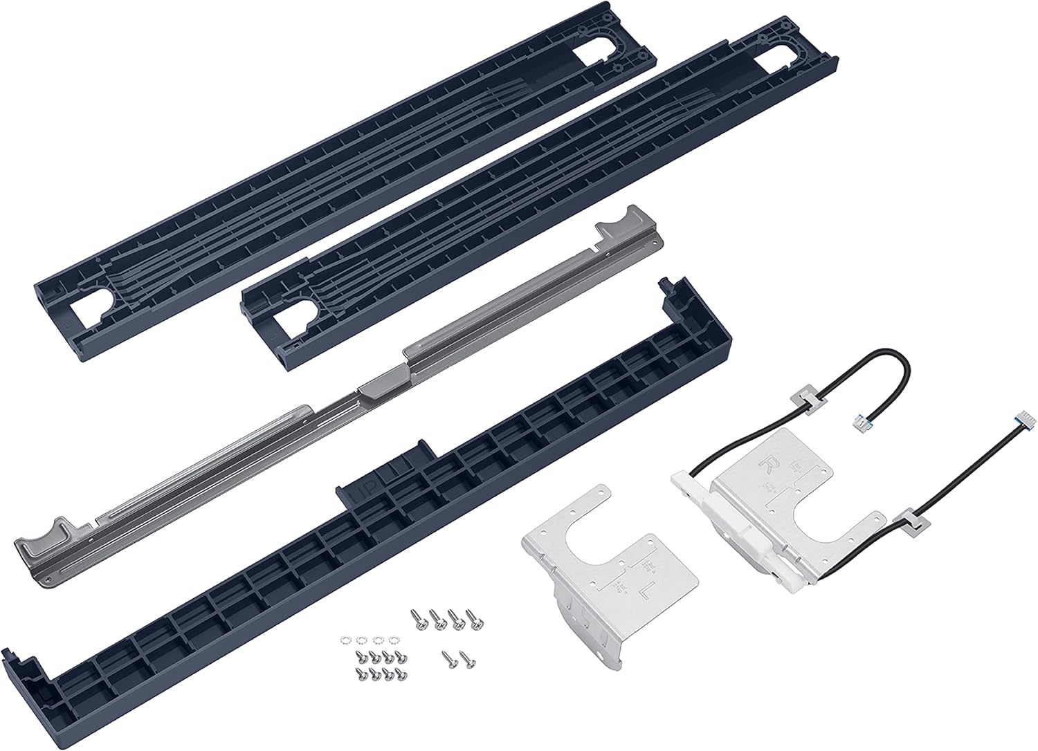 SAMSUNG Bespoke Front Load Washer Dryer Stacking and MultiControl Combo Kit, Includes Gap Cover to Fill Space Between Laundry Machines, All Parts Included, SKK-9MCD, Brushed Navy