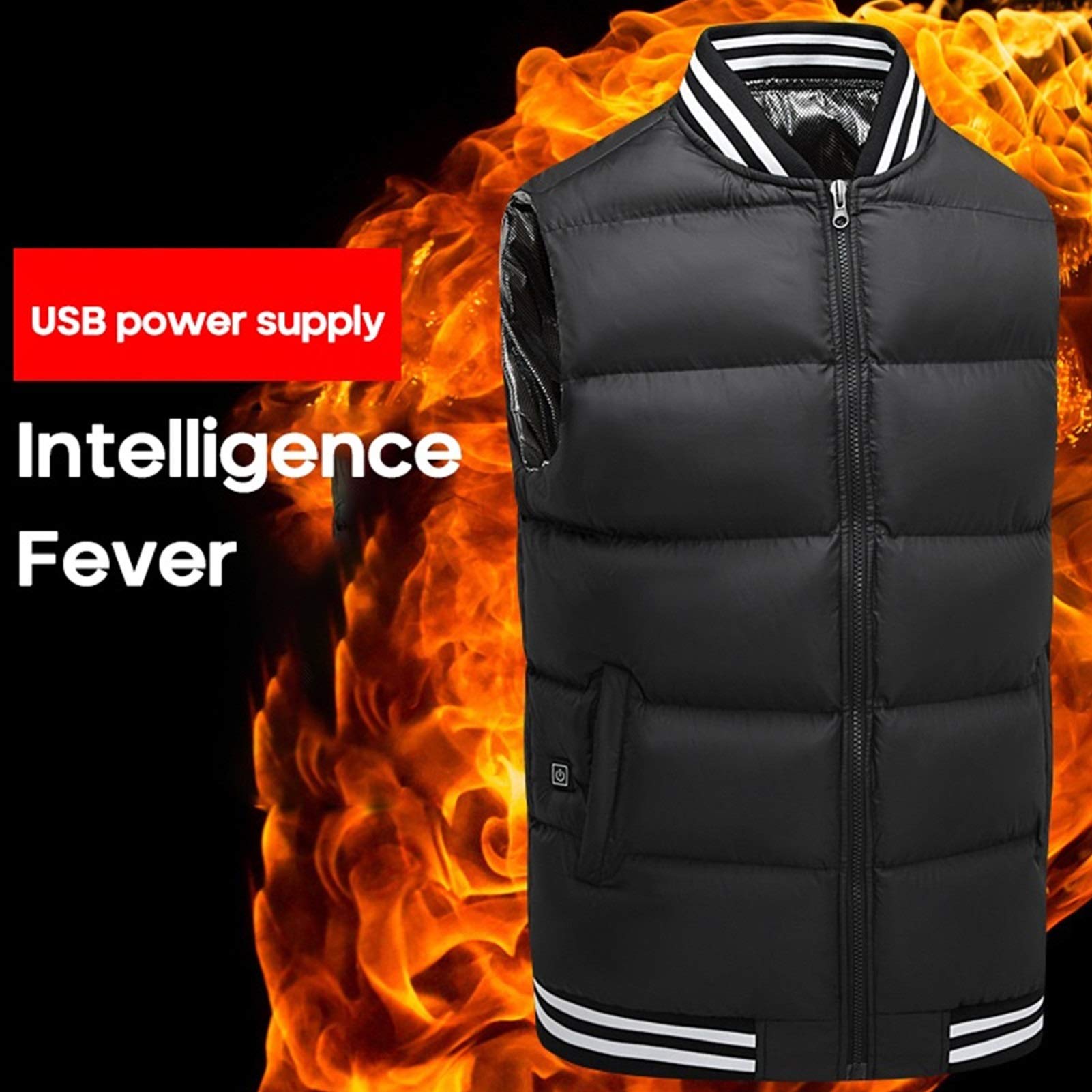 Gilet in piumino d'anatra Giacca in velluto da uomo con ricarica USB Plus Gilet invernale intelligente autoriscaldante Vestiti imbottiti in cotone Gilet senza maniche in tinta unita Giacche riscaldate