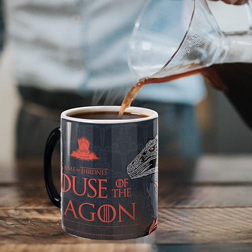 Miniatura 4 de Morphing Mugs House of the Dragon  Fire and Dragon  Una taza de cerámica que cambia de color de 11 onzas  Imagen revelada cuando se añade líquido
