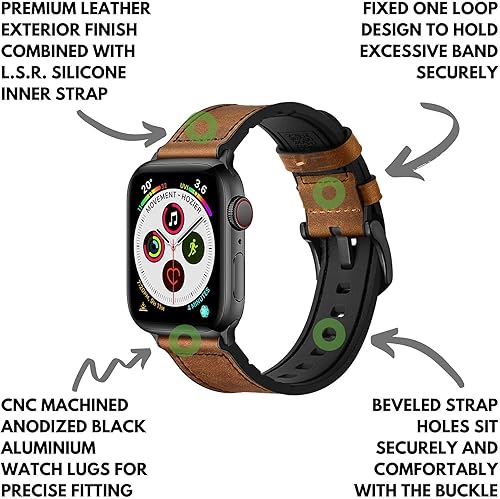 Miniatura 4 de Compatible con Apple Watch Band de 1.696 pulgadas, 1.775 pulgadas, 1.732 pulgadas, Mifa - Correa híbrida de silicona para iWatch para hombres y