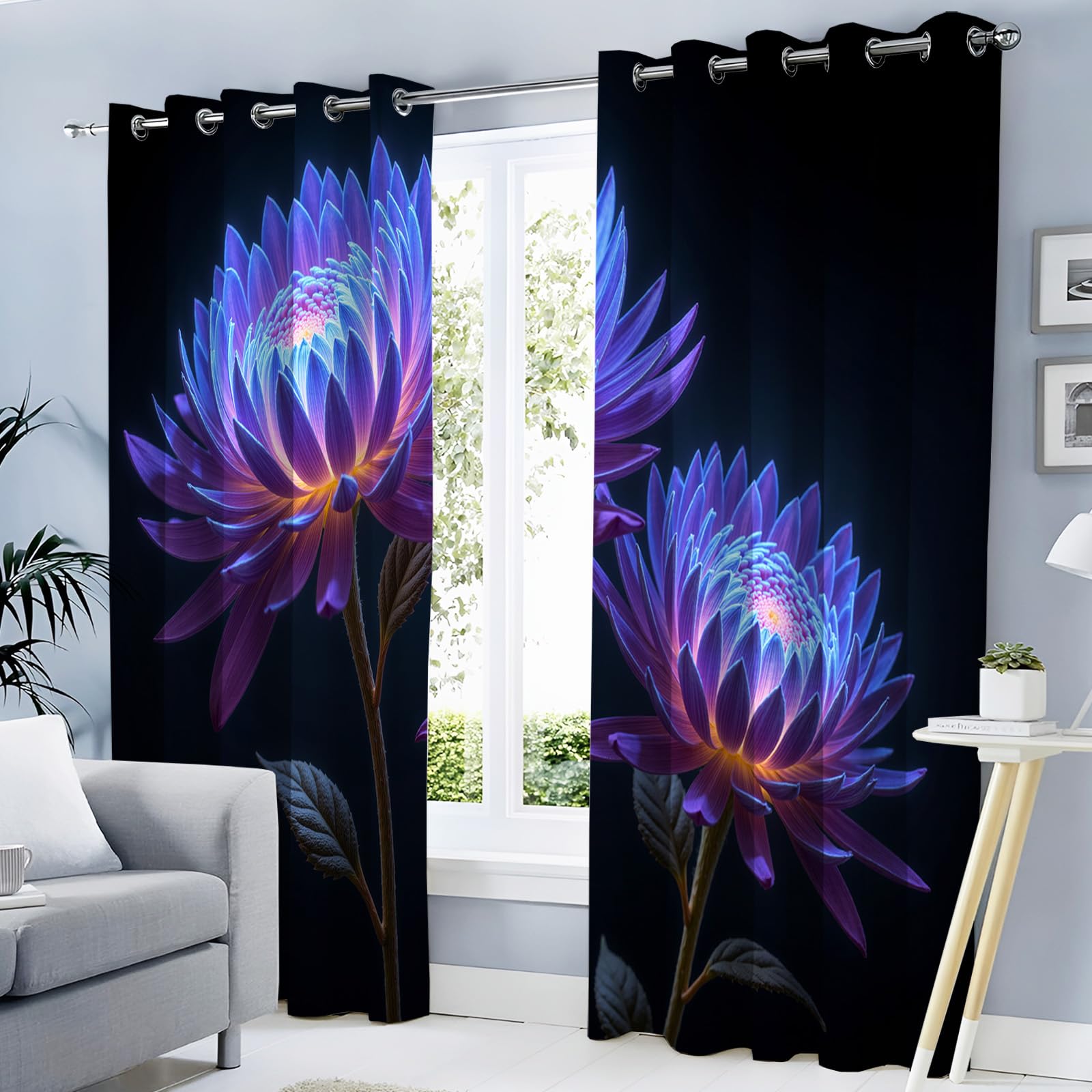 Rideau occultant fleurs de rêve anti-lumière - Isolation obscurcissante pour chambre 140x240