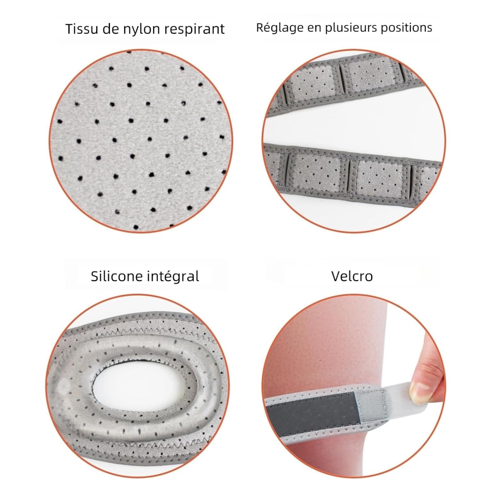 Axenalab Genouillère Rotulienne NeuroGenoux Du Genou Pendant Vos Mouvements Soutien Et Confort Pour Sportifs Pour Course Et TennisArthrite Rotule (Gris)