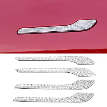 YHCDSEA Model 3 Y Bling Crystal Rhinestone Door Handle Cover Trim Protector Sticker ملصق لامع الماس متوافق مع Tesla Model 3 Y Accessories