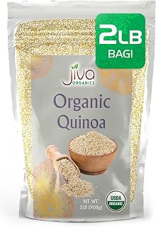 Jiva Organics USDA Organic White Whole Grain Quinoa 2lb Vacuum Sealed Bag - Grown in India, Cooks in 15 Min