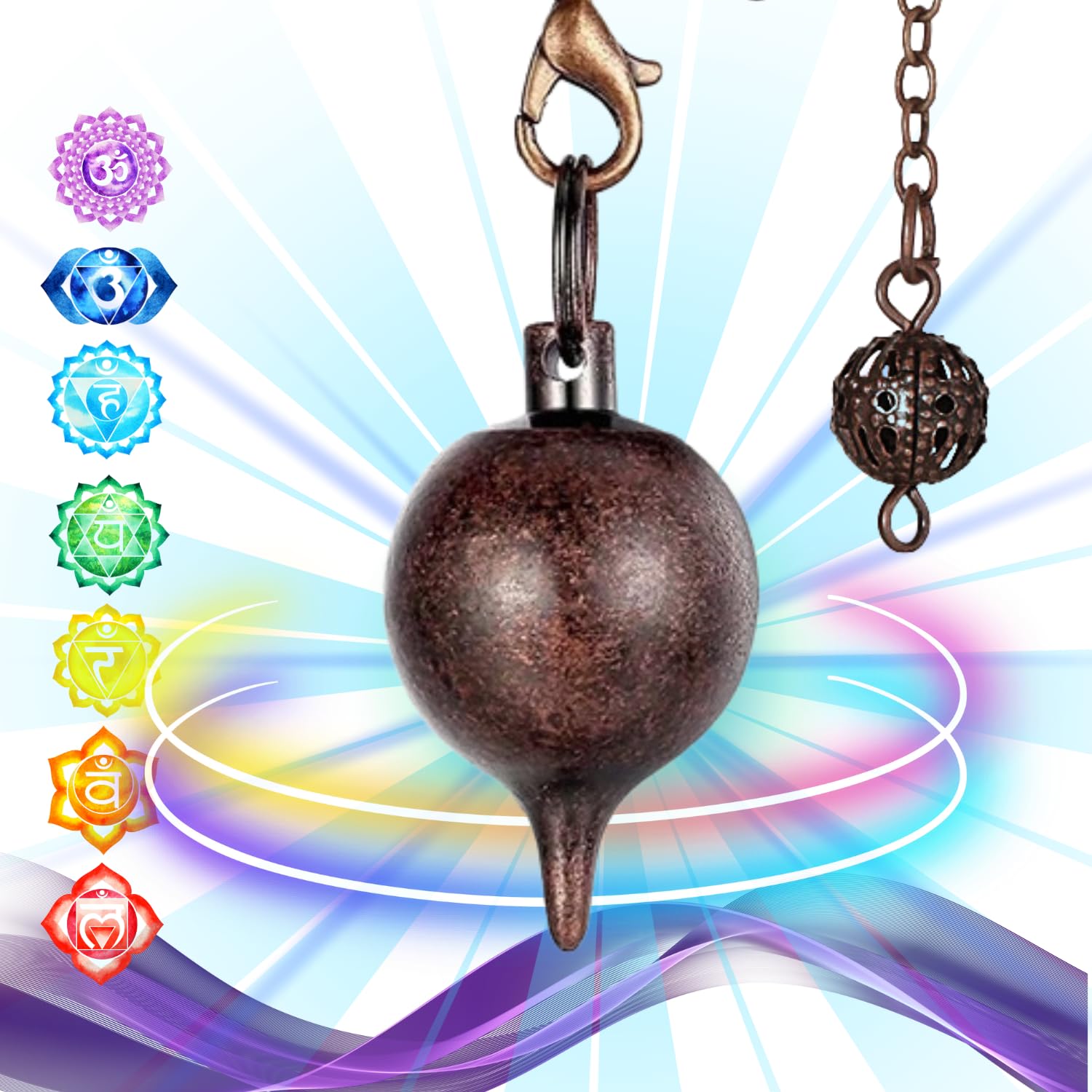 Kit De Radiesthésie YEHEI En Cuivre - 2 Tiges + Pendule + Tapis Divinatoire | Pour Recherche D'eau, Objets Enterrés, énergies