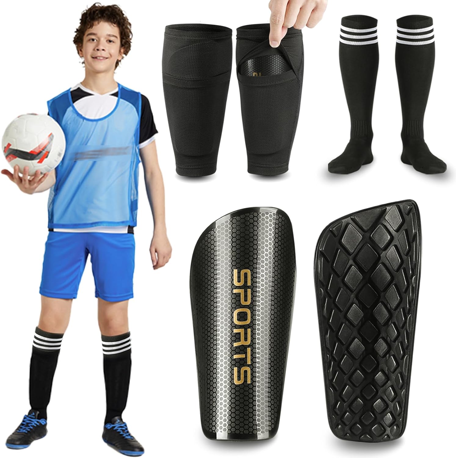 Soccer Shin Guards for Kids Adults