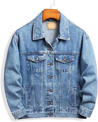 voeeron Denim Jacket Men Durable Comfortable and High Performance Jean Jacket Men