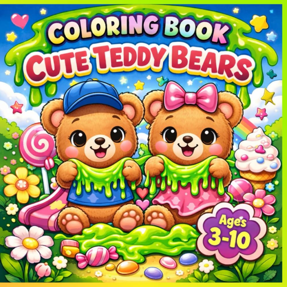 Cute Teddy Bears: Coloring Book
