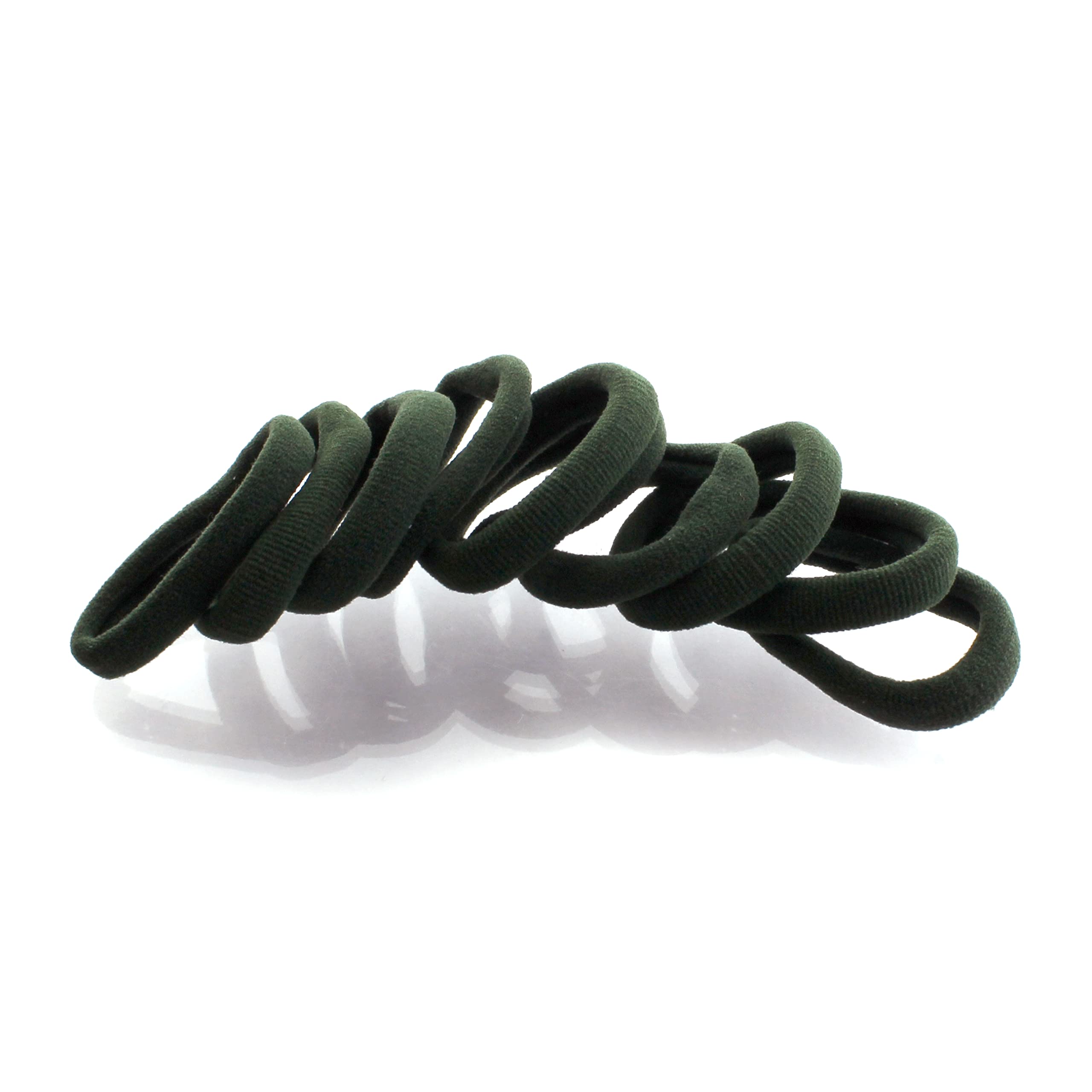 My Lello Girls Small Premium Ponytail Holder Seamless Hair Bands Moss Green 100pcs