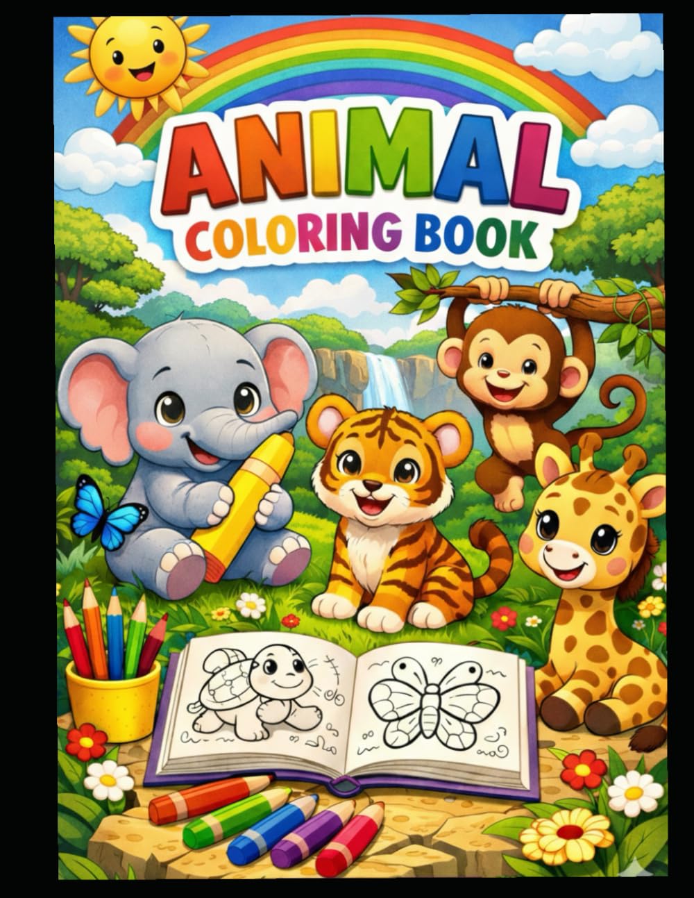 Animal coloring book for kids aged 3 to 6: Fun and easy Animal coloring book for kids aged 3 to 6