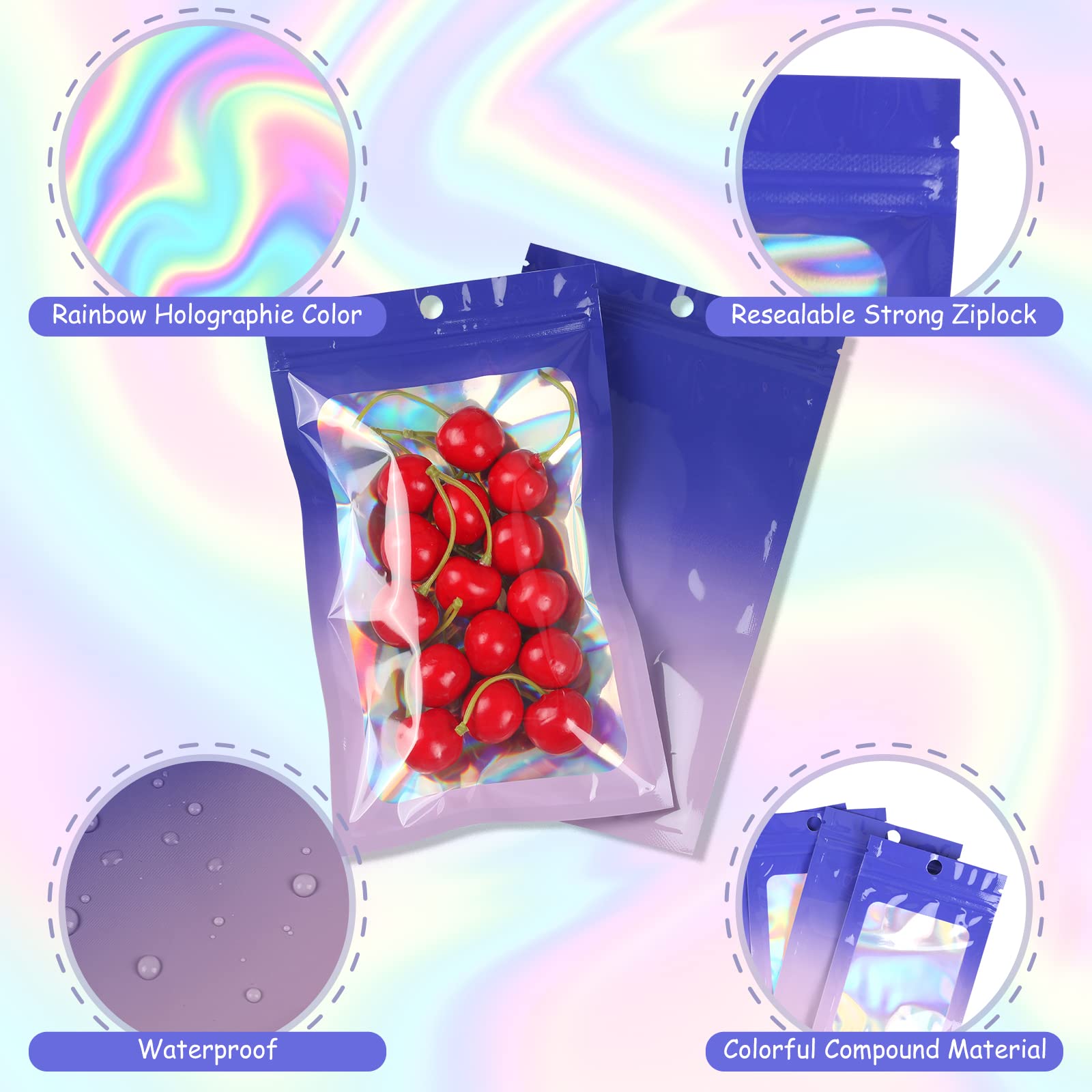 Lot De 120 Sacs En Mylar Anti-odeurs Refermables Avec