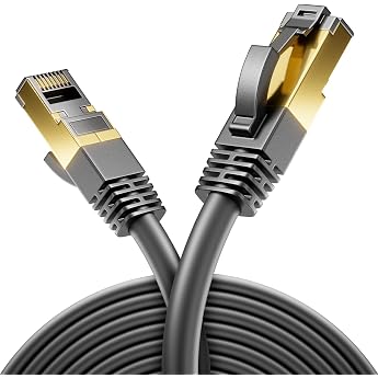 deleyCON 0.25 m CAT 8 Network Cable RJ45 40 Gbit/s S/FTP POE - Black