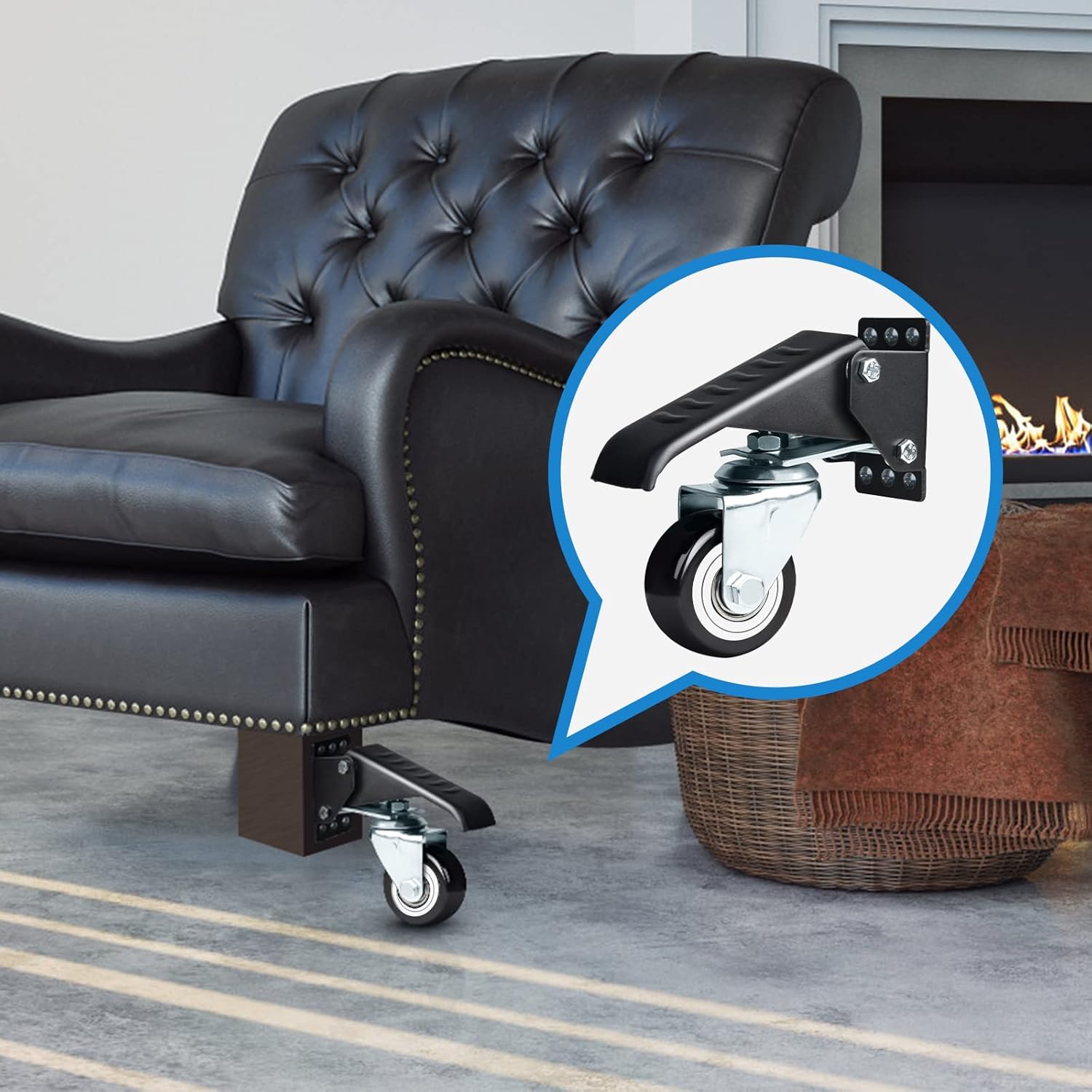 Buy SPACECARE Workbench Casters Heavy Duty Retractable Casters Kit, Capacity 800Lbs Set of 4