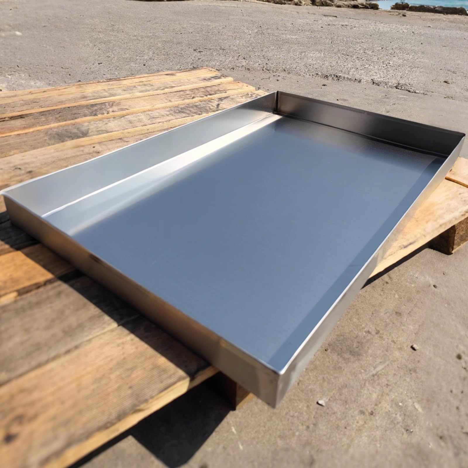 304 RVS AC Lekbak Met Afvoer 5 cm Diepe Lekvrijebak Voor Raam Buitenunits Extragrote Condensopvangbak Plantenpot Schotel(110x10cm(43x4in
