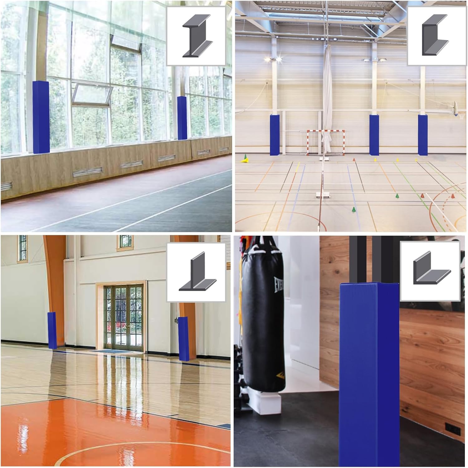 PROGOAL I Beam Flange Pad - 3FT High Heavy Duty Durable Laminated PVC Cloth 2 Inch Thick Foam Clad Closed Cell Foam Padding for 5/6/8/10/12 Inch Face I Beam Flange