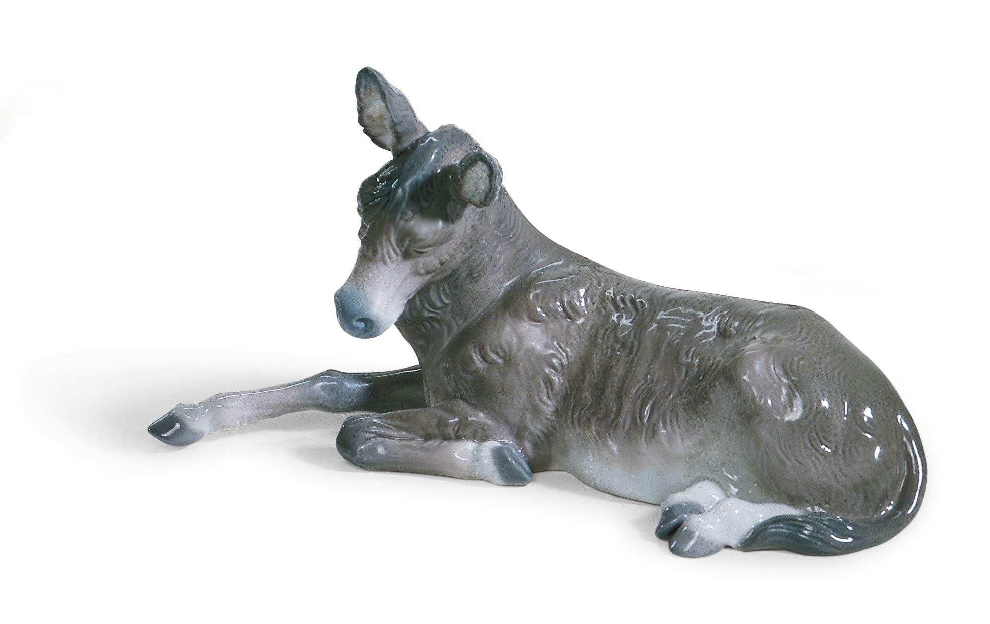 LLADRÓ Donkey Nativity Figurine-Ii. Porcelain Nativity Donkey Figure.