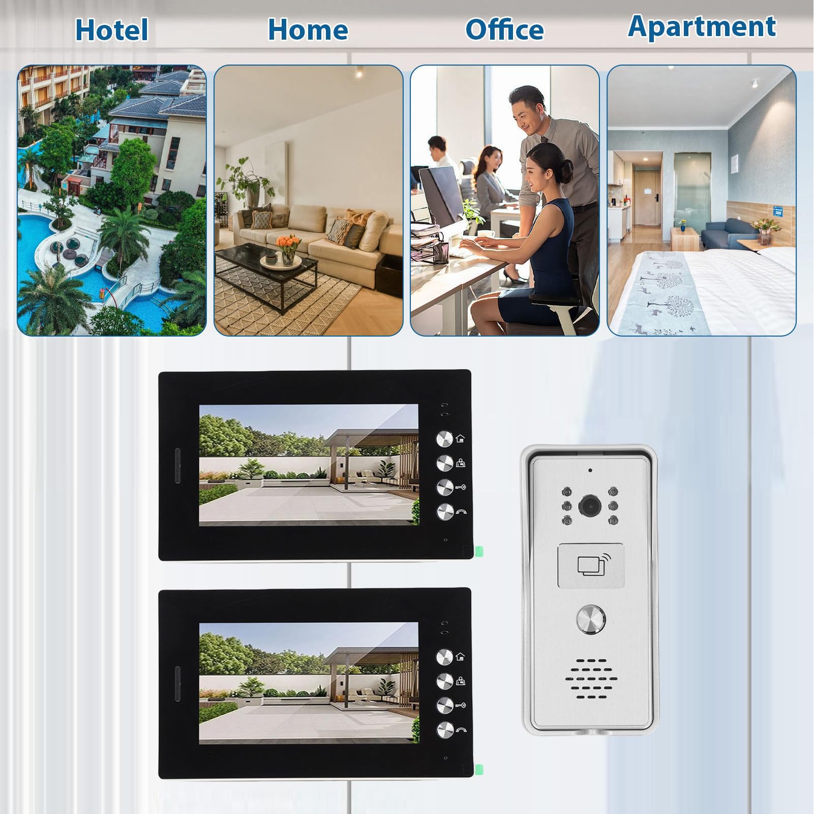 banapoy Videocitofonico 7 Pollici con Monitor Wireless Bidirezionale (Spina europea)