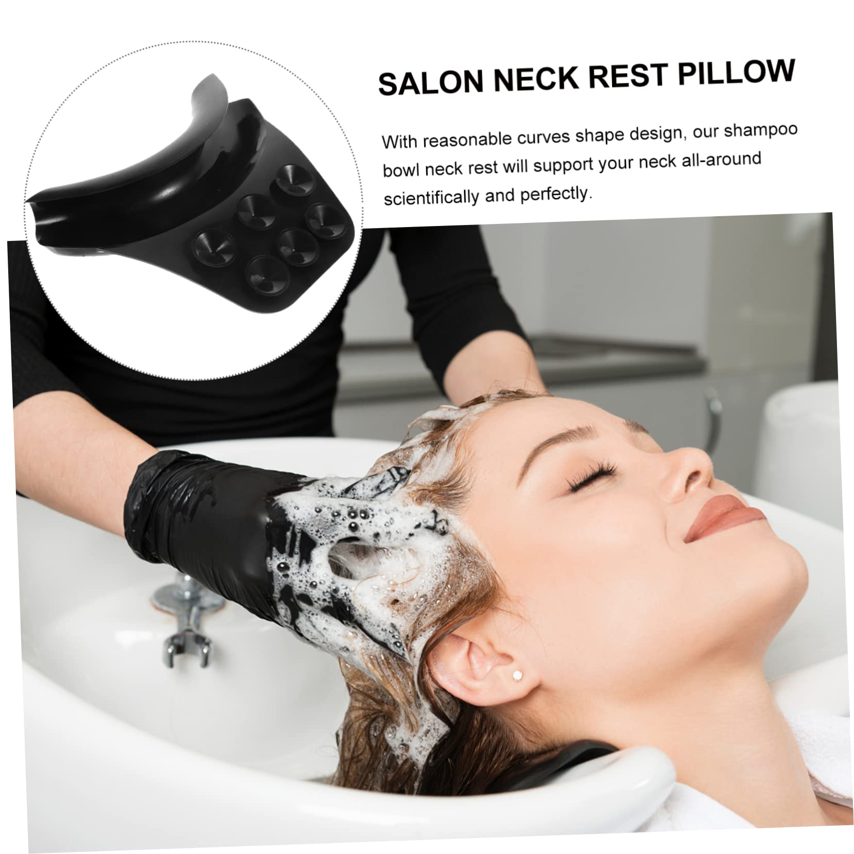 VICASKY 3pièces Repose-Nuque Silicone avec Ventouse Coussin De Soutien pour Lavage Cheveux Salon Accessoire Portable pour Confort Optimal