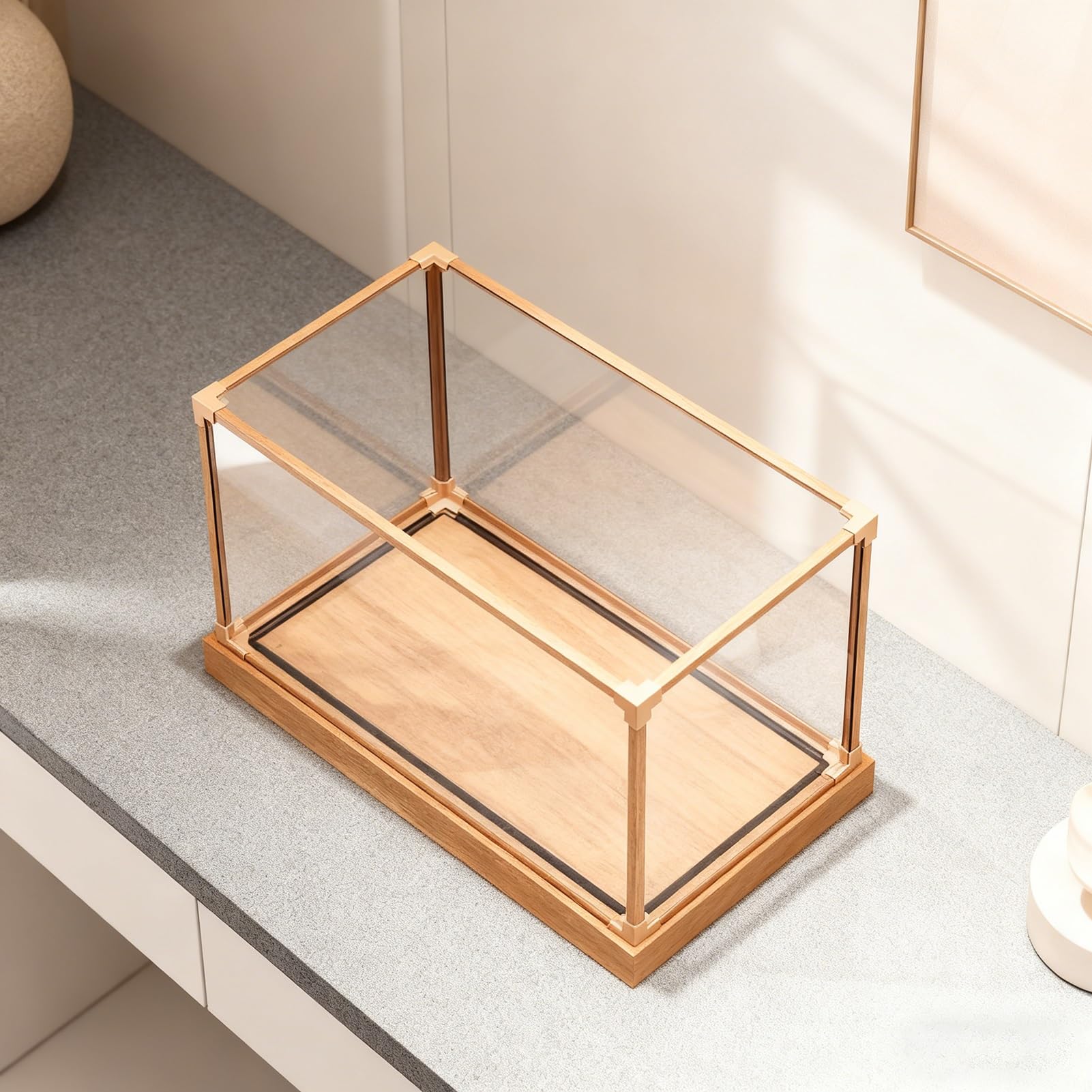 Vetrina extra lunga in acrilico per modellini di auto, impilabile, contenitore in legno e C Sto per bambole e modelli alimentari (60 x 50 x 50 cm 61 x 50 x 50 cm)