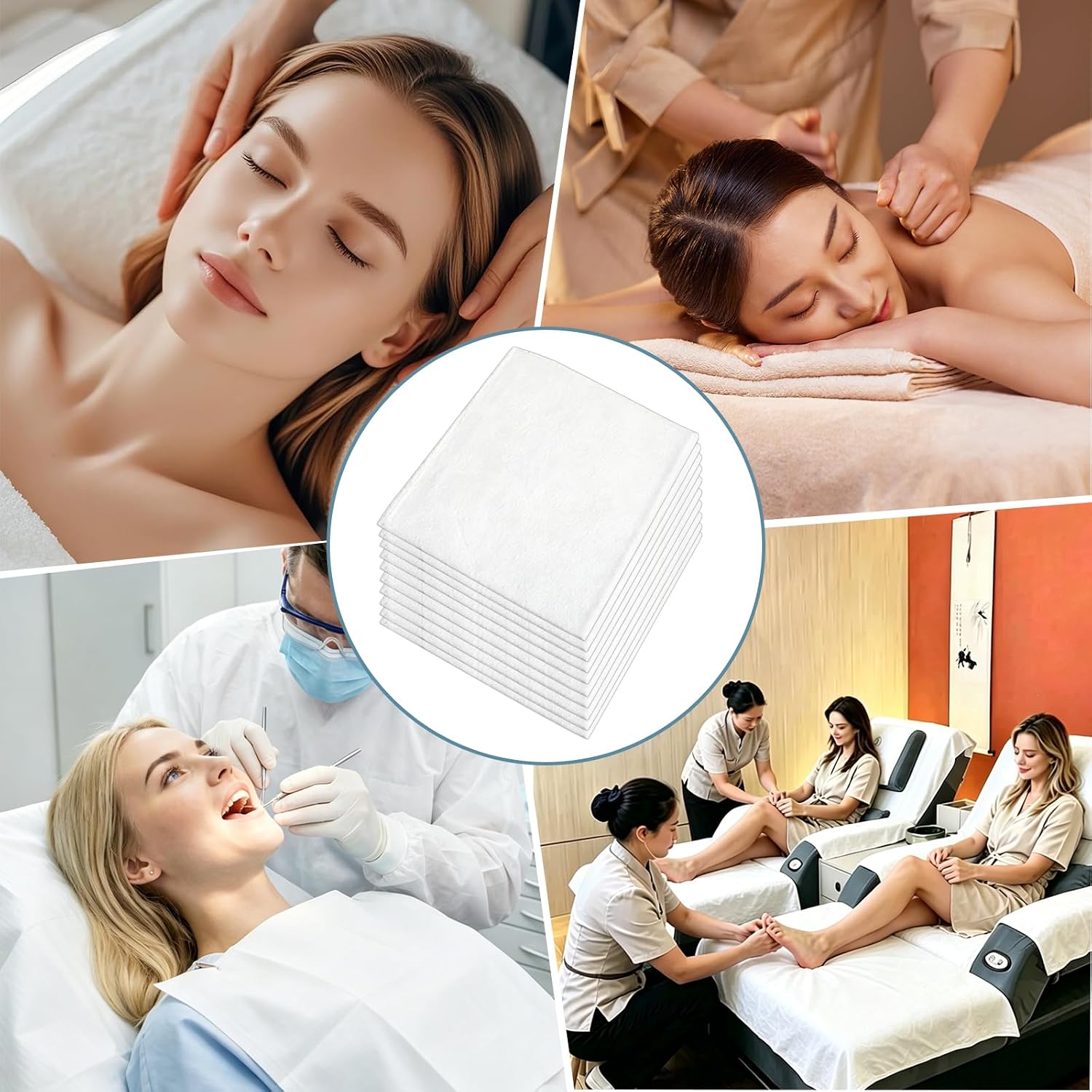 ZMDREAM 100-Pack Disposable Massage Table Sheets Heavy Duty 71x30in White