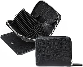 imeetu Wallet Bifold Wallet for Men and Women, Genuine Leather, Large Capacity, RFID Skimming, Mini Wallet, Compact, Card Case, Coin Purse, Key Case, Multiple Storage, Multi-functional, Black