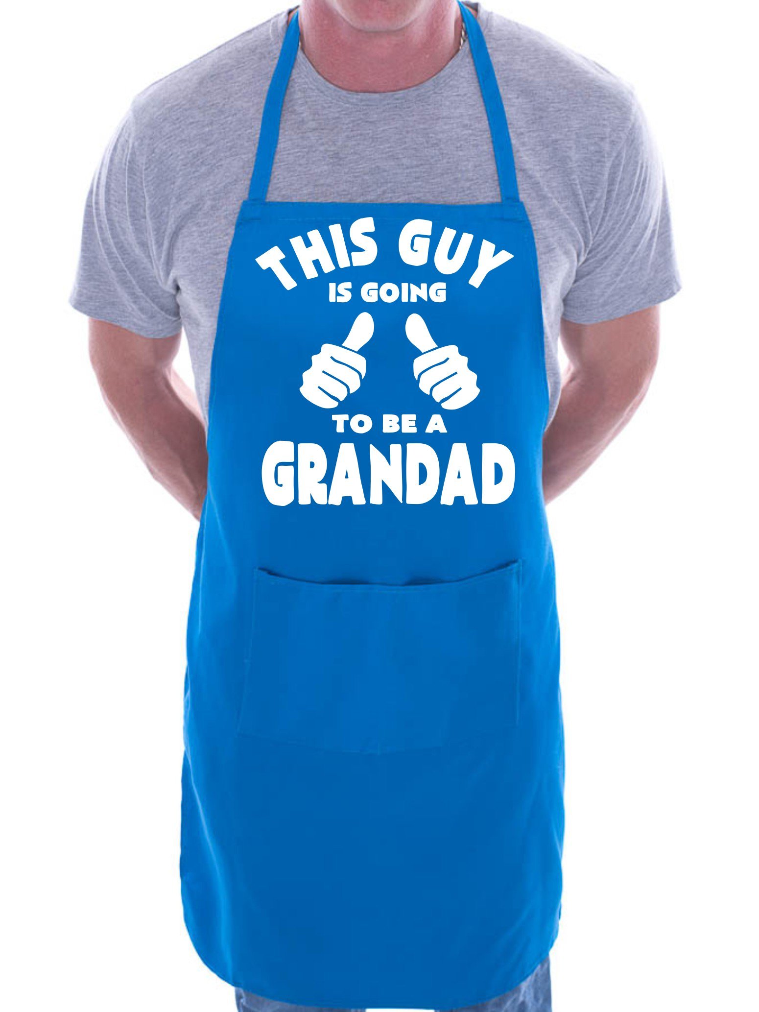 Print4u Men's Blue This Guy Going To Be Grandad Bbq Cooking Funny Novelty Apron