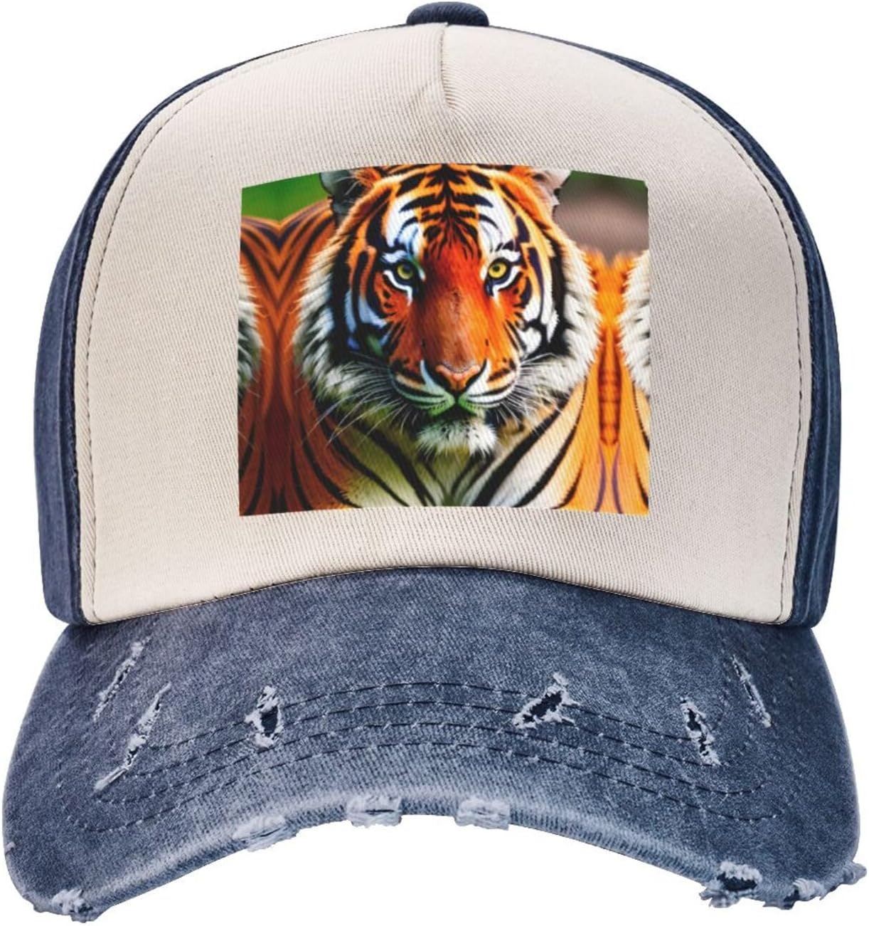 Cappello da Sole da Baseball Ricamato Tigre Animale Cappello da Baseball Hip-Hop Cool per Uomo Donna Fan Sportivo (Testa di Tigre Nera [Ricamo 3D