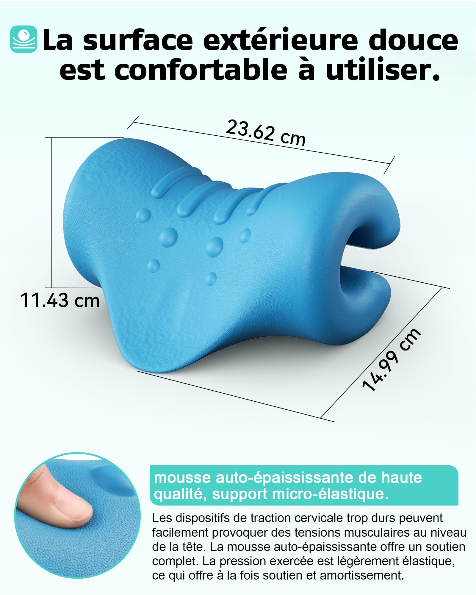 Relax du Cou et des épaules,Appareil de Traction Cervicale Portable,étireur de cou,Correction de la Posture Cervicale,Coussin Chiropratique pour Soulager les Douleurs
