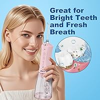 Vista 7 de Water Flossers for Teeth, 300ML Cordless Oral Irrigator Rechargeable Dental Flosser Picks with 5 Modes 5 Jet Tips,IPX7 Waterproof Teeth Cleaner for