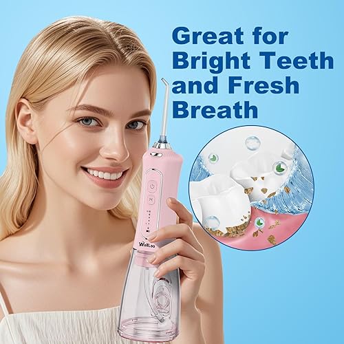 Miniatura 7 de Irrigador dental inalámbrico de 10.08 fl oz (10.1 fl oz) con 5 modos, 5 puntas de chorro, limpiador de dientes impermeable IPX7 para el cuidado de