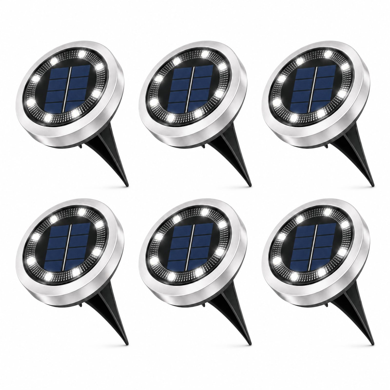 Boyfield Solar Lights Outdoor, 6Pcs Solar Garden Lights for Pathway and Yard, Waterproof IP65