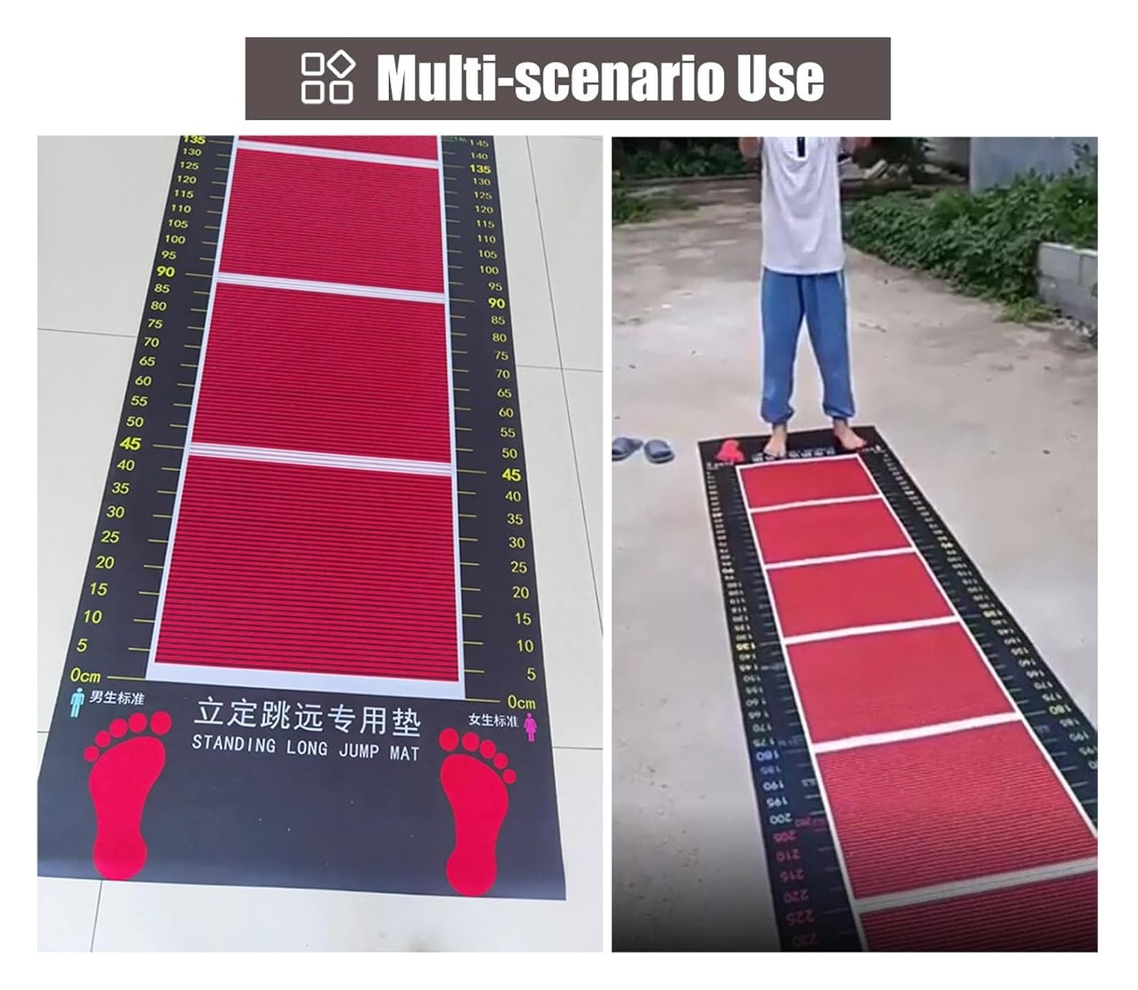 Tappetino da salto lungo – Tappetino antiscivolo per esercizi all'aperto, allenamento in stadio e palestra, tavola per test di salto
