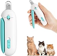 Potaroma Cat Nail Clipper: Adjustable 3-Size Hole, Hidden File, Anti-Splash Guard for Safe Kitten & Cat Grooming (Blue)