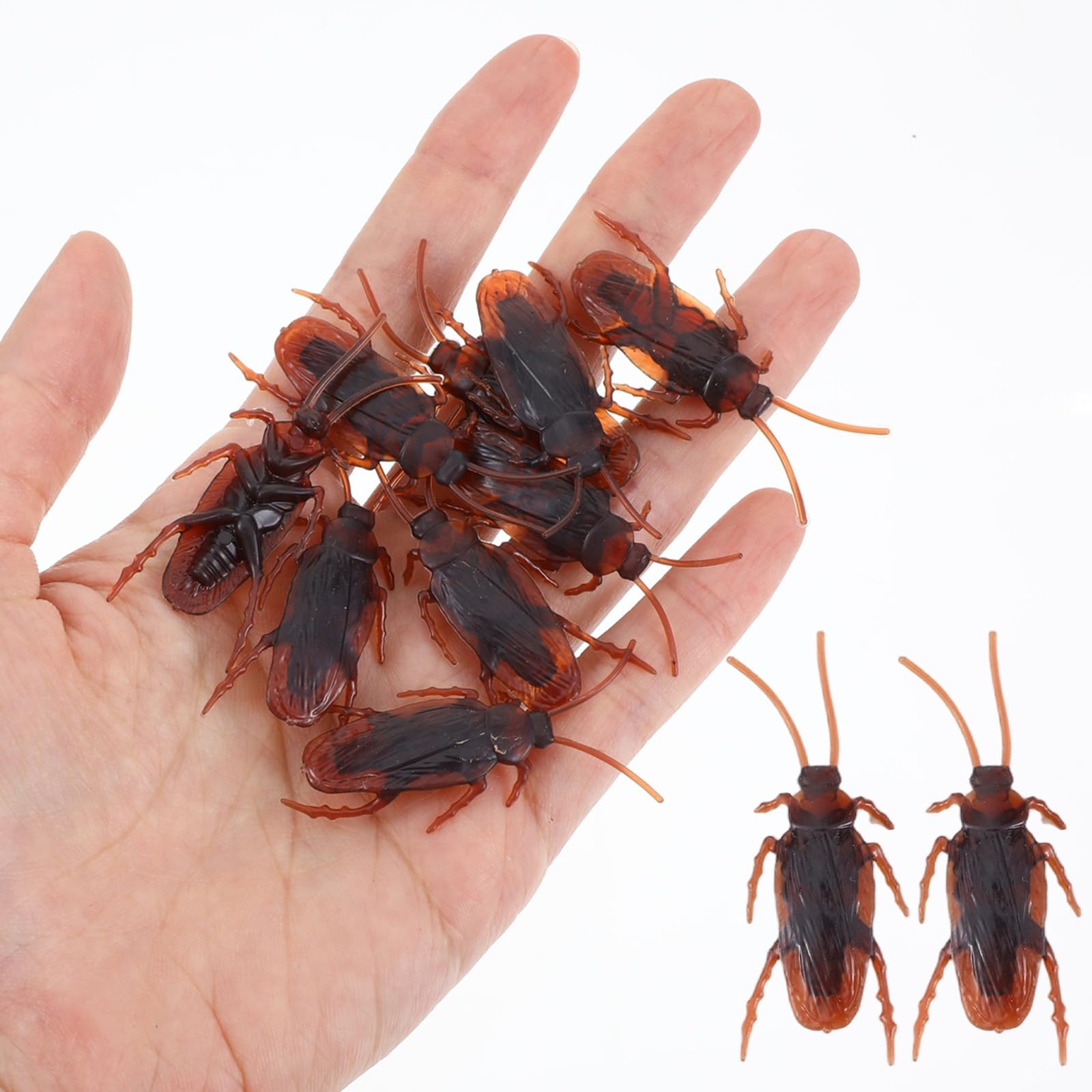 Matwsec 50 Pcs Fake Roaches, 1.97 In Realistic Plastic Fake Bugs for Prank