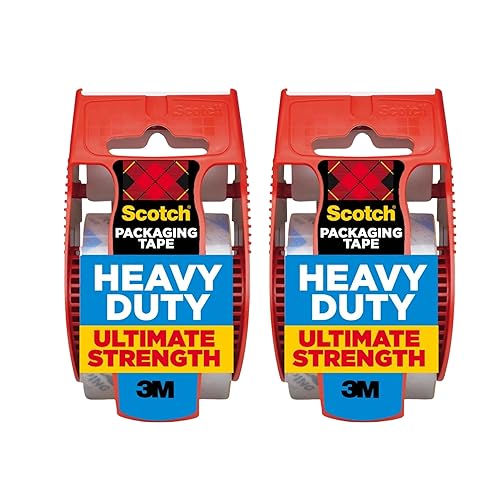 Scotch Cinta de embalaje resistente para envíos, transparente, resistente a la división, 1.88 pulgadas x 27.7 yardas por rollo (1000 pulgadas), 2