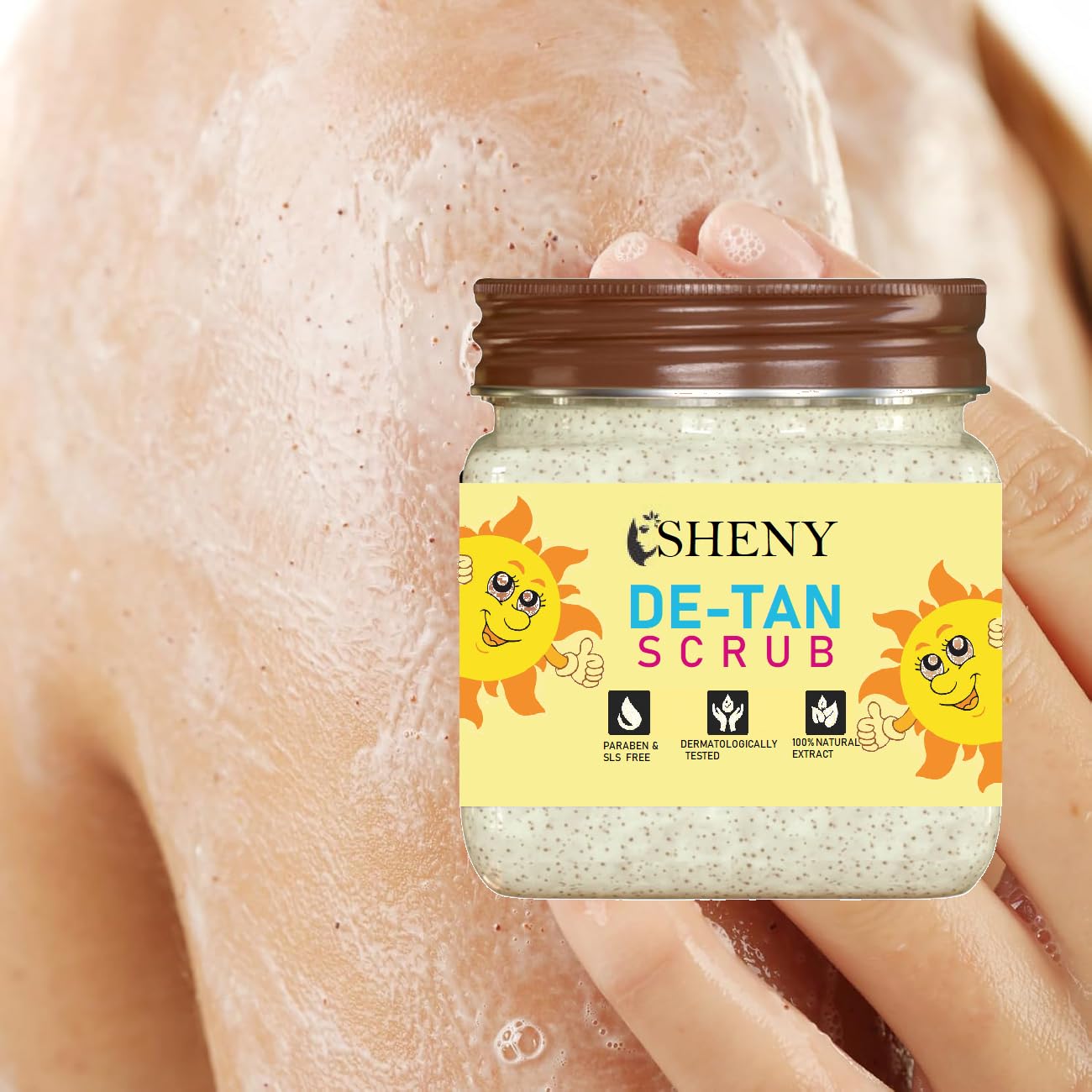 SHENY De-Tan Scrub, Paraben & SLS Free, Deep Cleansing Exfoliating Face and Body Scrub Designed to Help Remove Tan, Impurities, and Dead Skin for a Smooth Texture atural Extract-picture-42